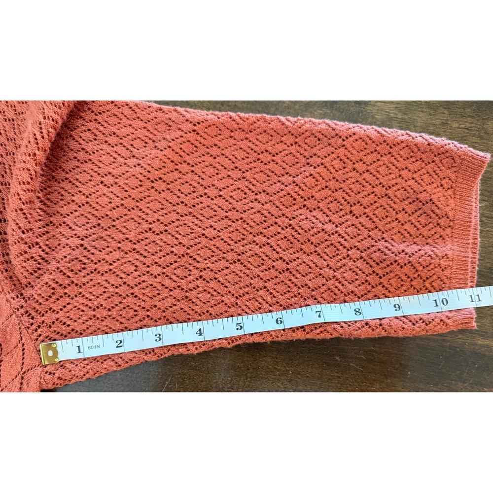 Torrid Womens Terracotta Orange Pointelle Knit Open Front Duster Cardigan 2 2X - Picture 7 of 7